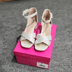 Girls Glittering Silver Heels